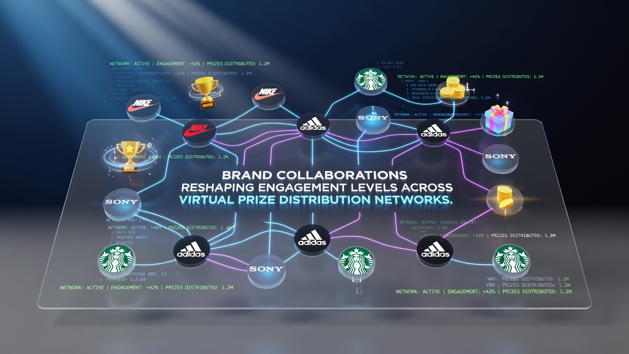 Analytics dashboard displaying engagement spikes during multi-brand virtual prize campaigns