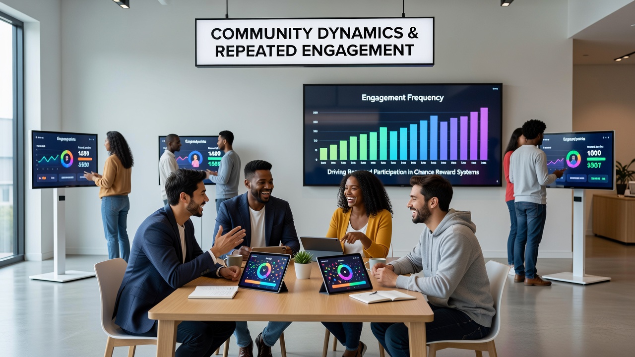 Diverse group of participants collaborating on strategies within a digital reward community
