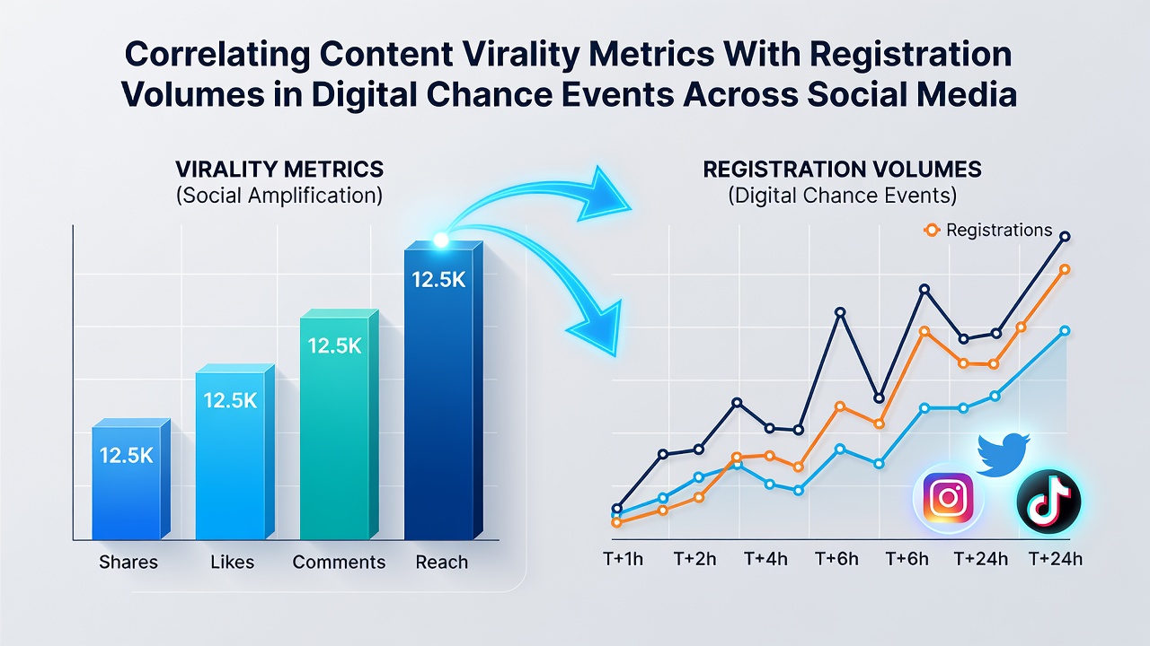 Dashboard screenshot illustrating real-time correlation between social shares and user registrations in digital prize events