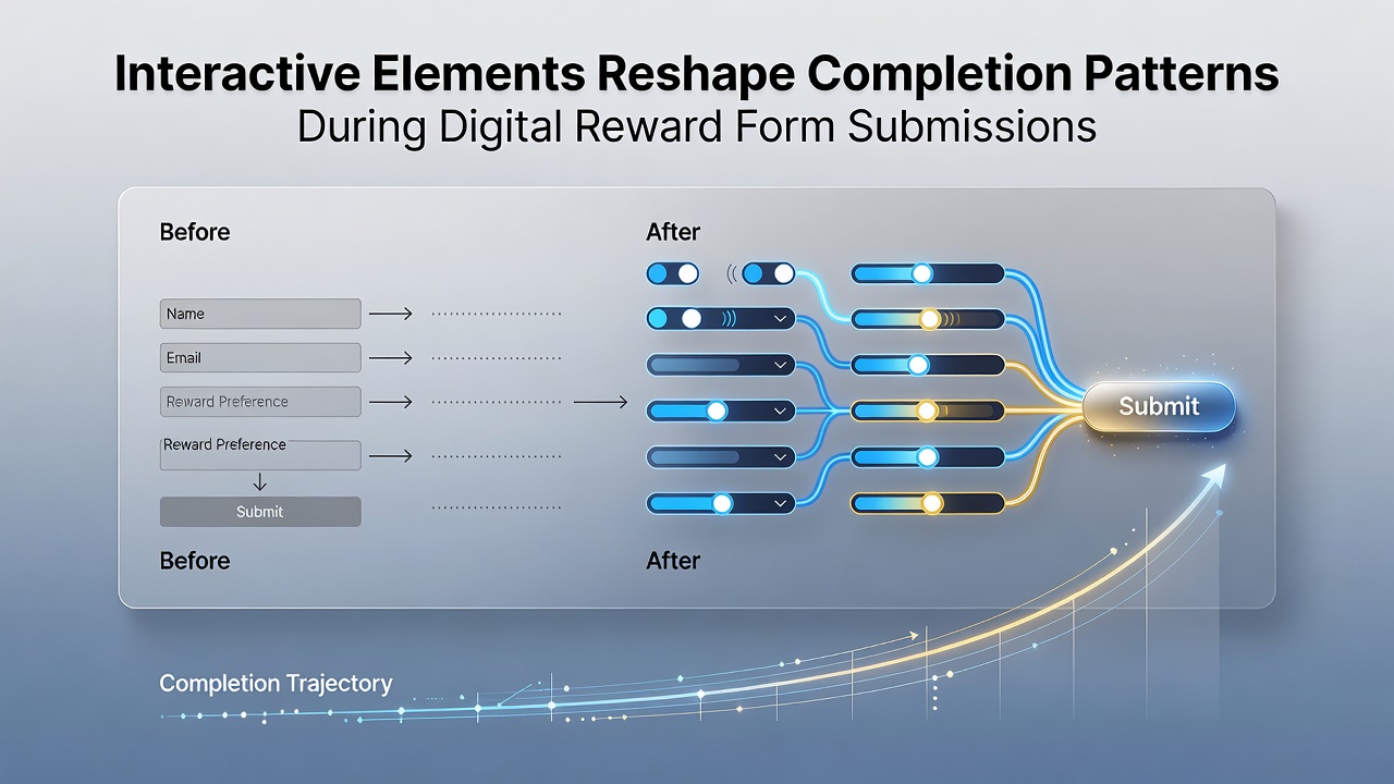 Interactive digital reward form showing progress indicators and dynamic fields during submission