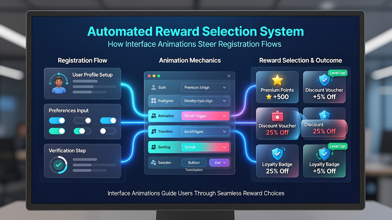 Flowing animations illustrating data validation steps during reward system onboarding