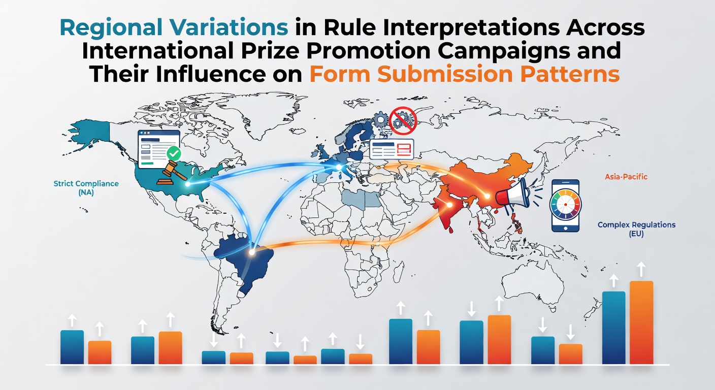 Global map highlighting regional differences in prize promotion regulations and entry form designs