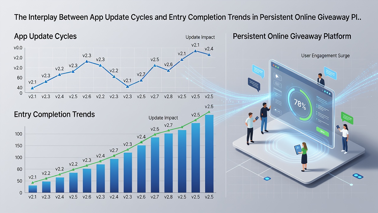 Analytics dashboard displaying entry completion graphs alongside app version release timelines