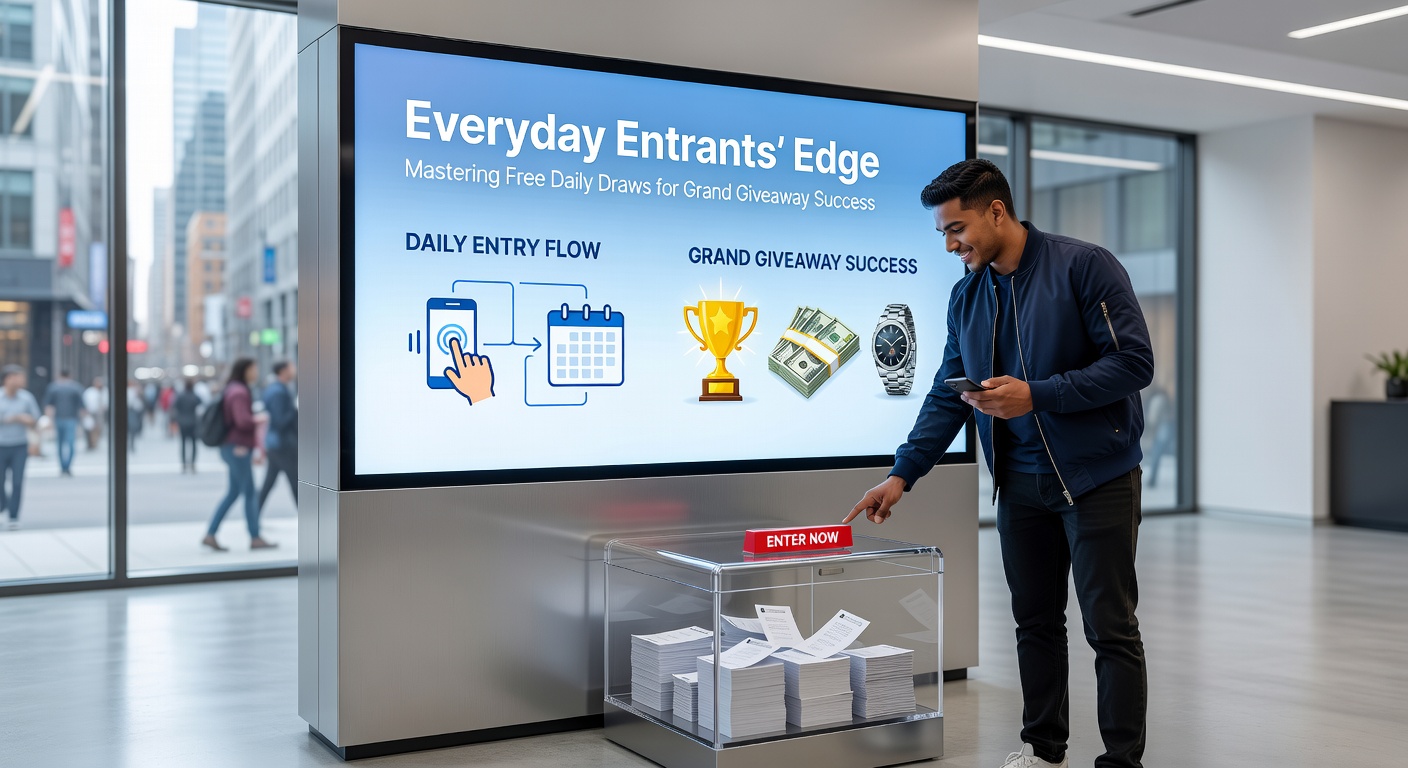 Calendar and phone displaying sweepstakes entry schedules, illustrating organized daily draw strategies